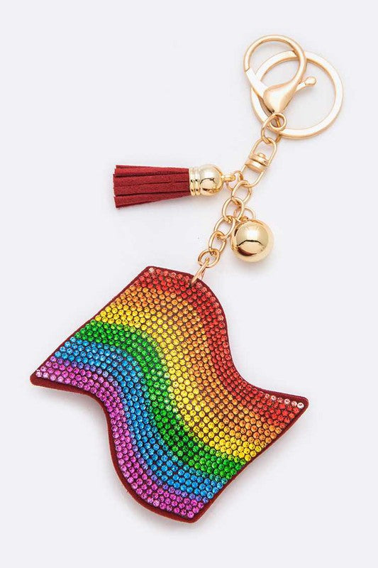 Sparkle & Pride Flag Pillow Keychain Rainbow