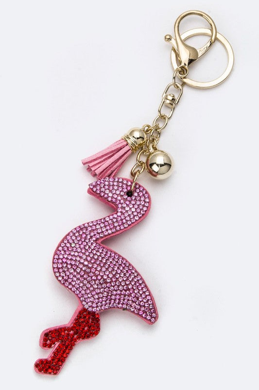 Dazzling Flamingo Keychain Pink