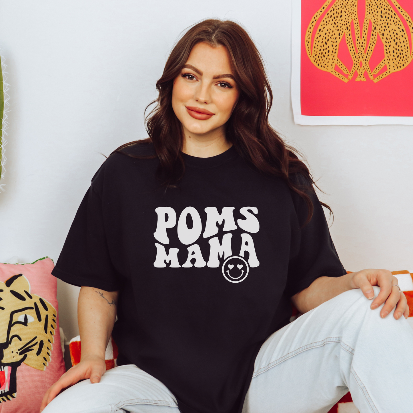 Poms Mama Tee T-Shirt Black 3XL