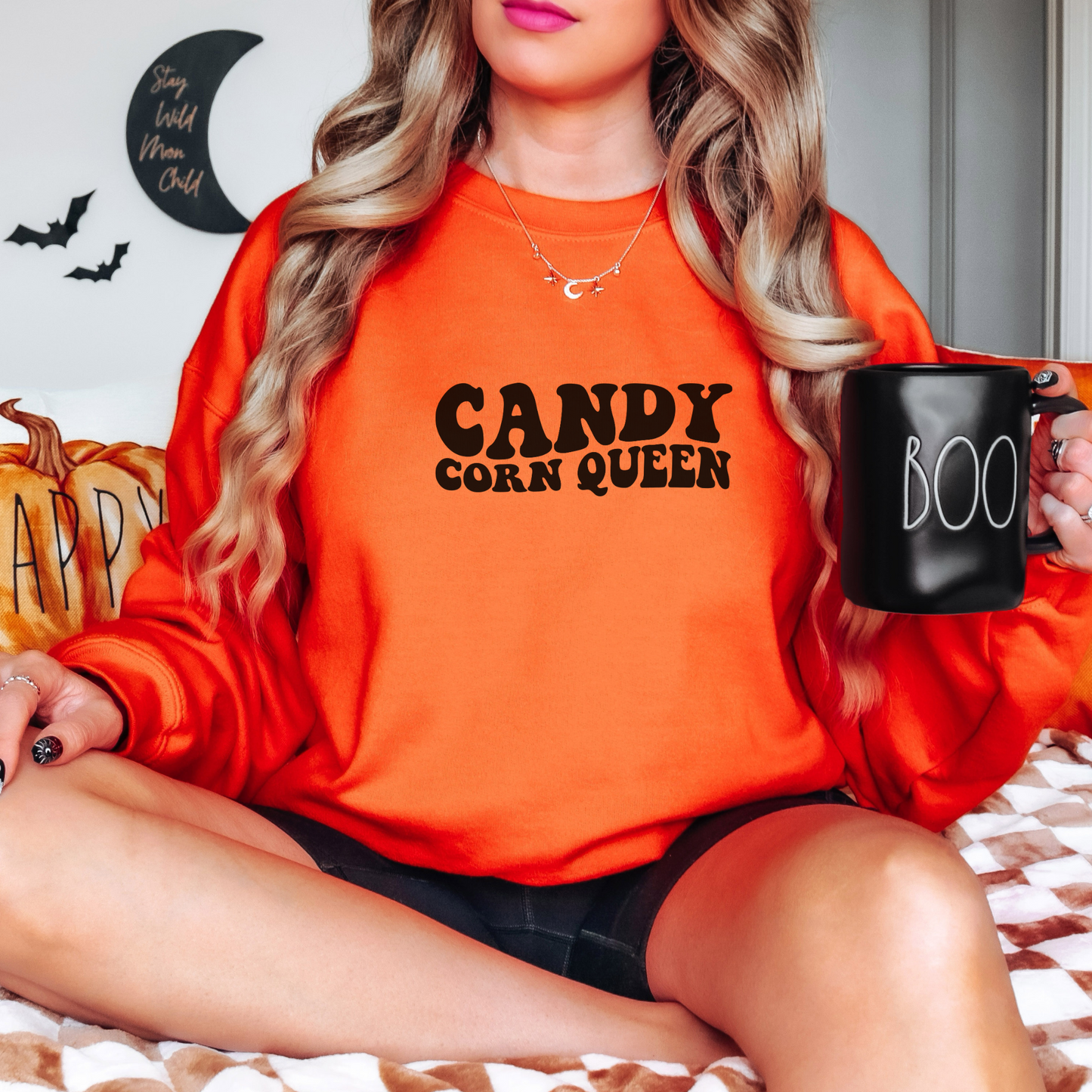 Candy Corn Queen Sweatshirt Sweatshirt S Orange