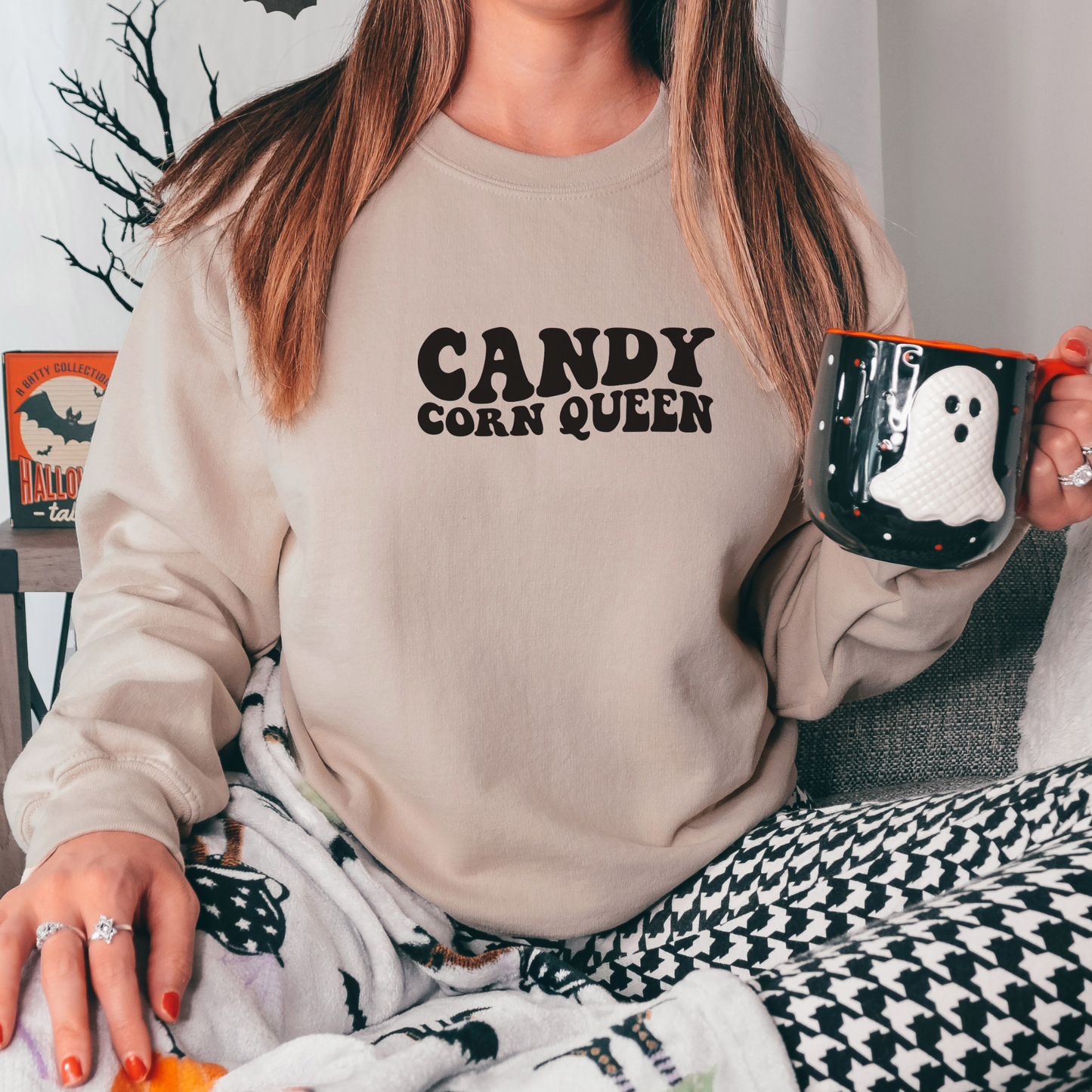 Candy Corn Queen Sweatshirt Sweatshirt S Sand