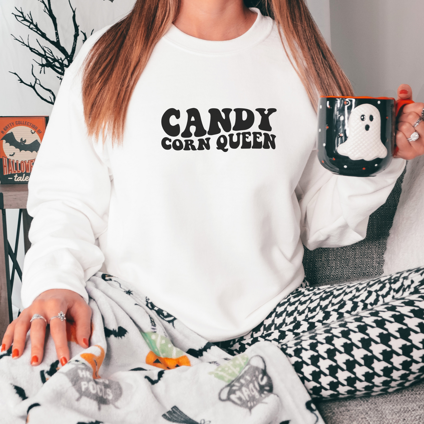 Candy Corn Queen Sweatshirt Sweatshirt S White