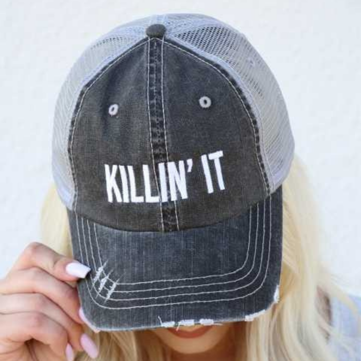 Killin' It Trucker Hat Grey Mesh Trucker OS
