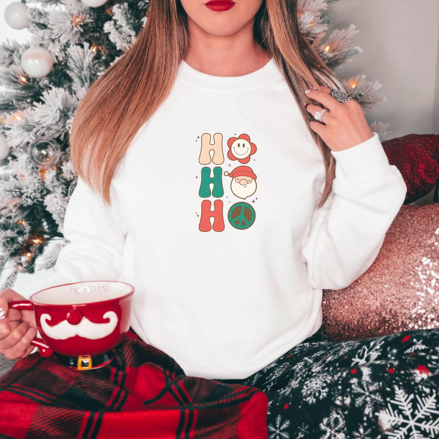 Ho Ho Ho Sweatshirt Sweatshirt S White