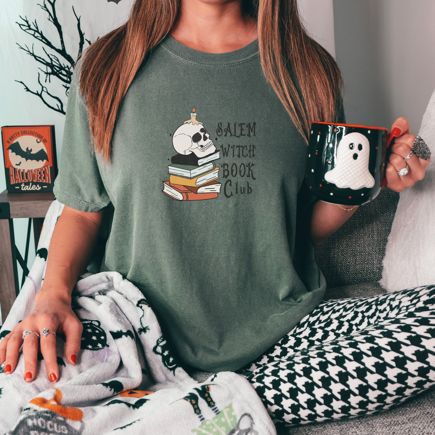 Salem Witch Book Club Tee T-Shirt Moss S