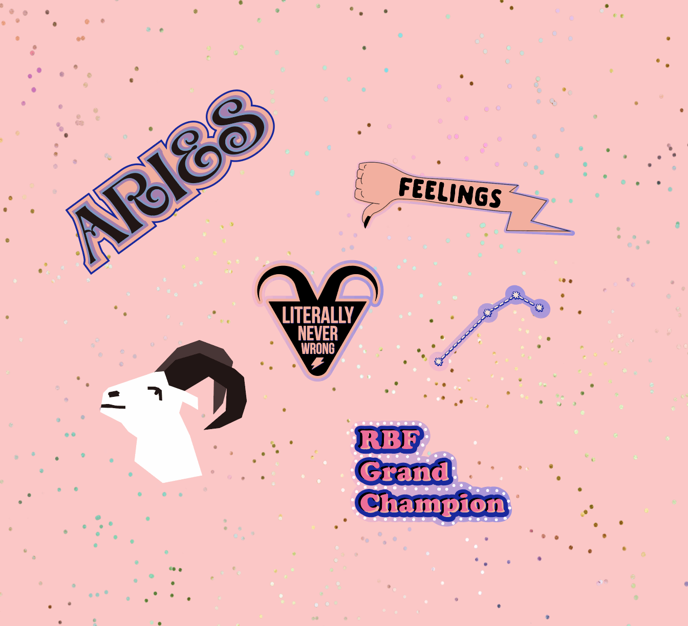 Aries Astrological Sticker Sheet sticker