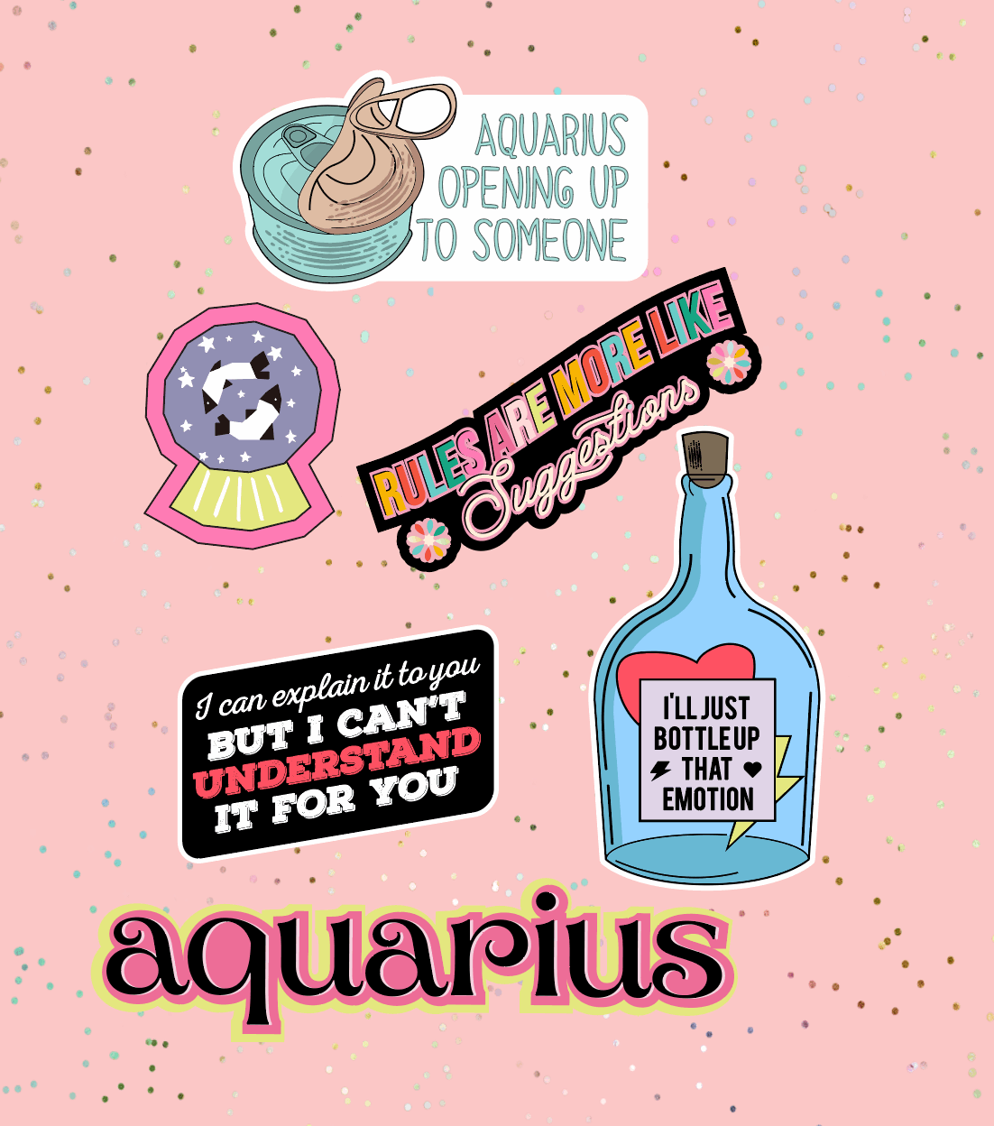 Aquarius Astrological Sticker Sheet sticker