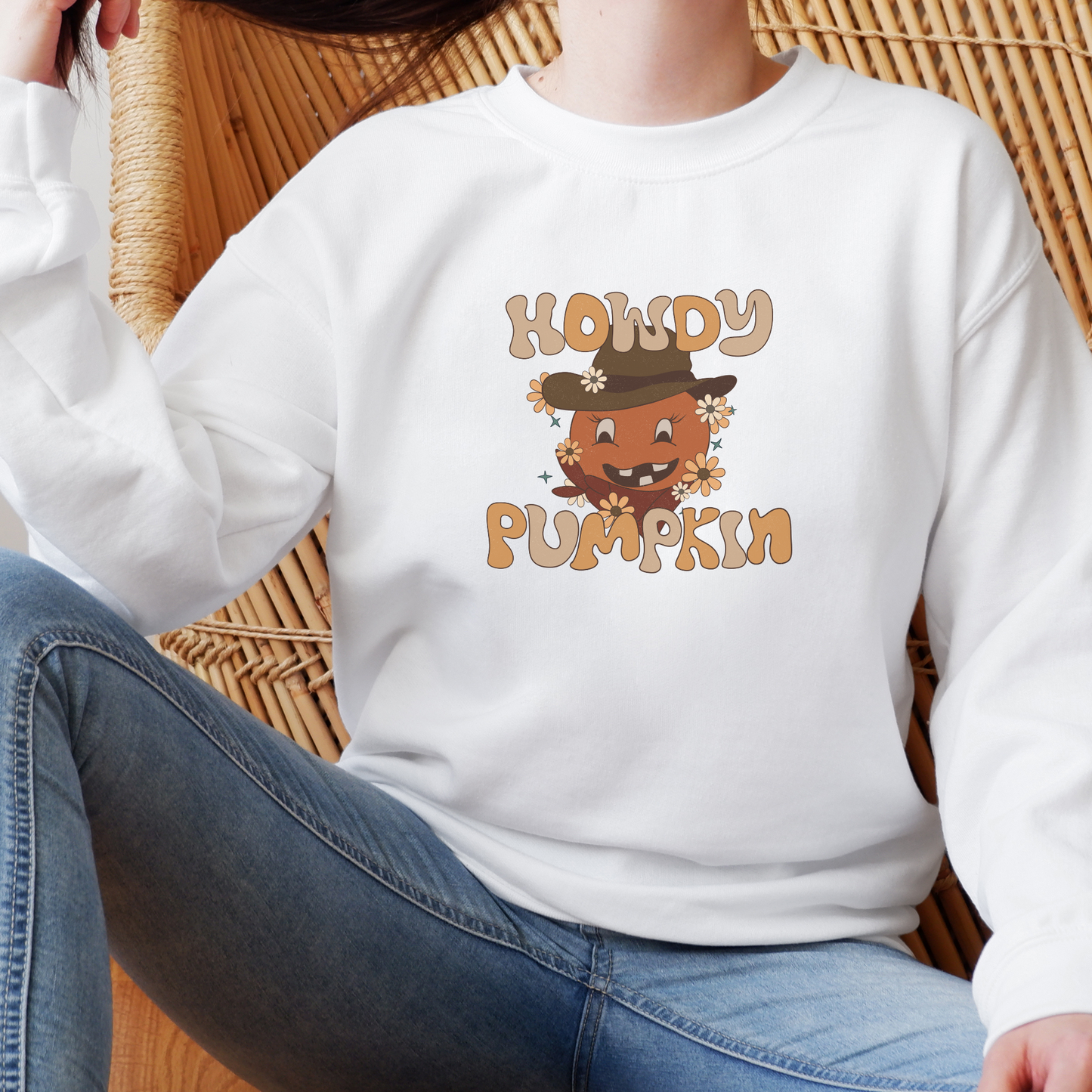 Howdy Pumpkin Sweatshirt Sweatshirt S White