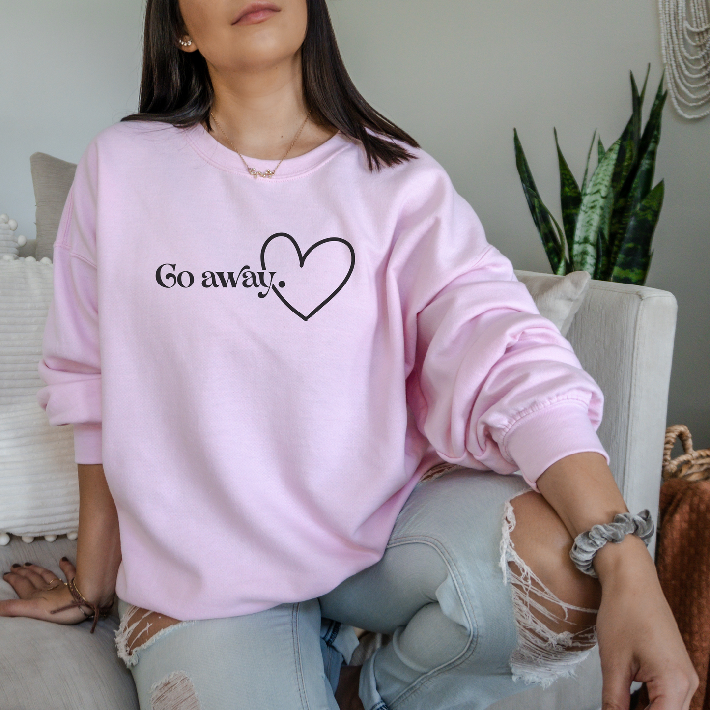 Go Away Sweatshirt Sweatshirt S Light Pink