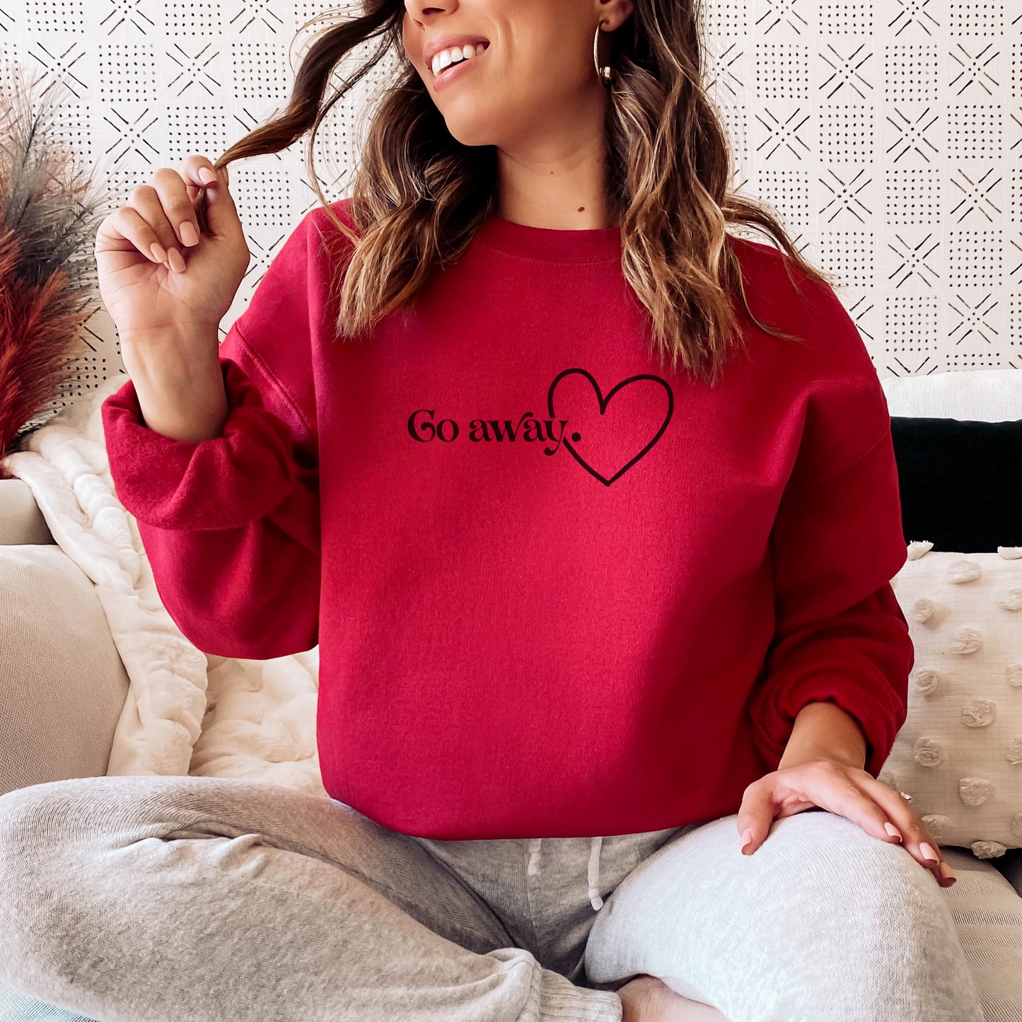 Go Away Sweatshirt Sweatshirt S Red