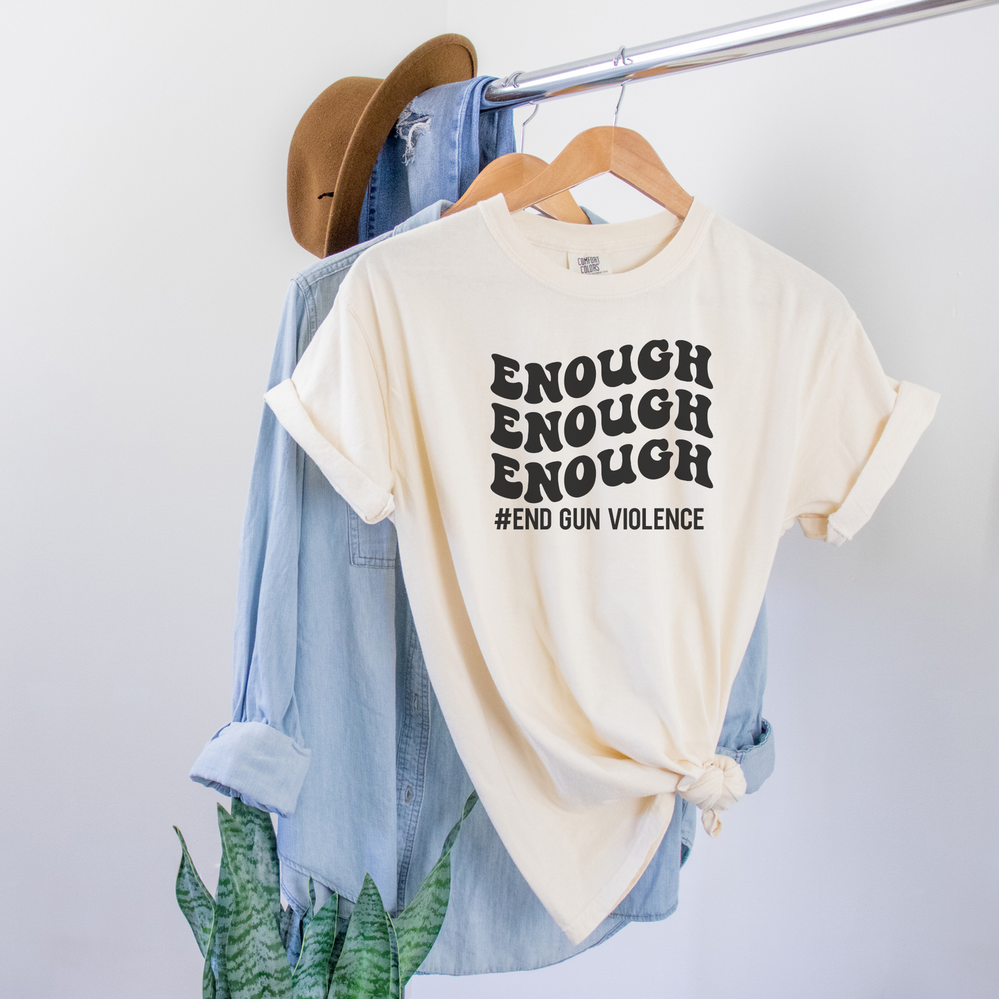 Enough #End Gun Violence Tee T-Shirt Ivory S