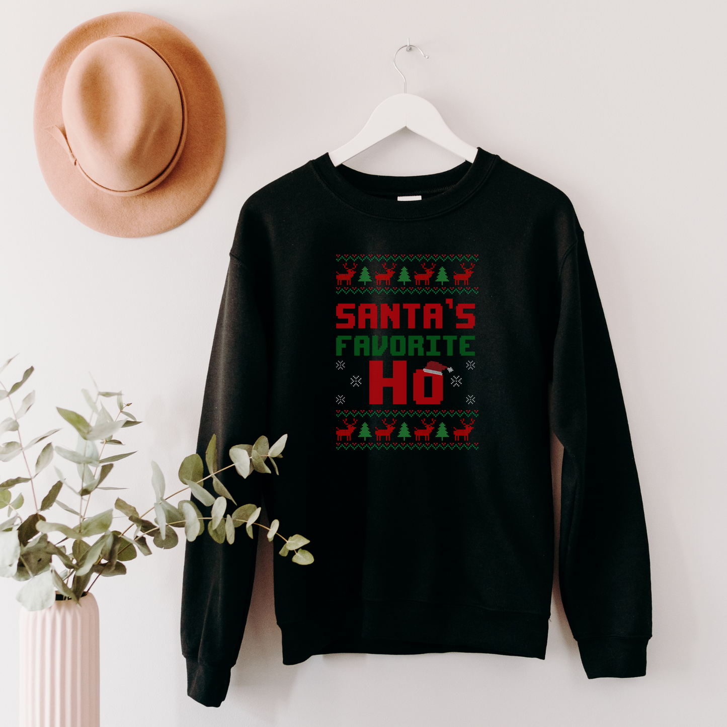 Santa's Favorite Ho Sweatshirt Sweatshirt S Black