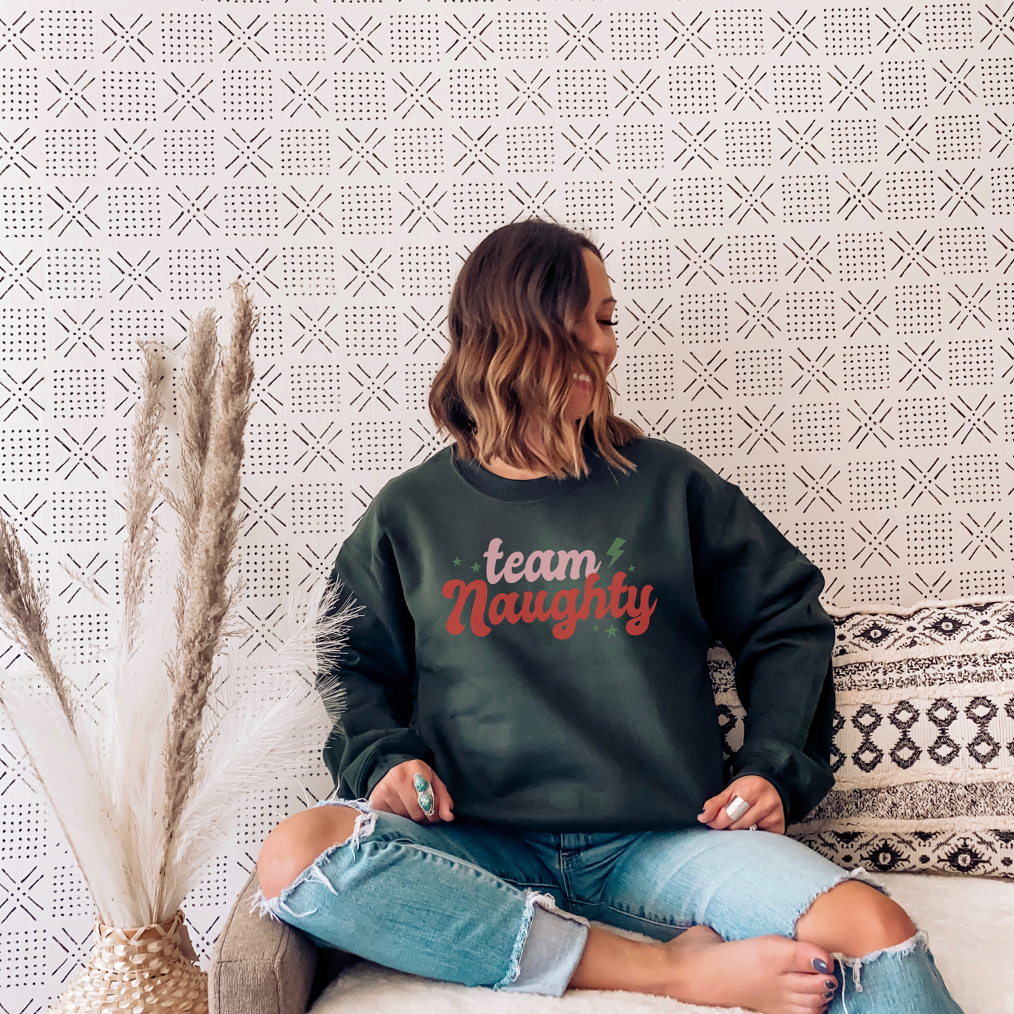 Team Naughty Sweatshirt Sweatshirt S Forest Green