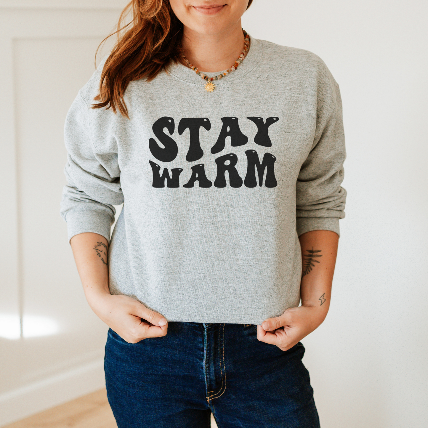 Stay Warm Sweatshirt Sweatshirt S Ash