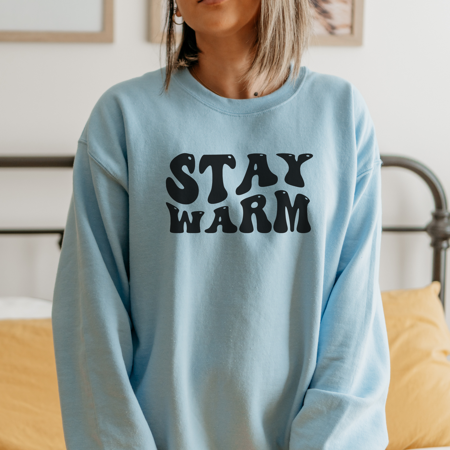 Stay Warm Sweatshirt Sweatshirt S Light Blue