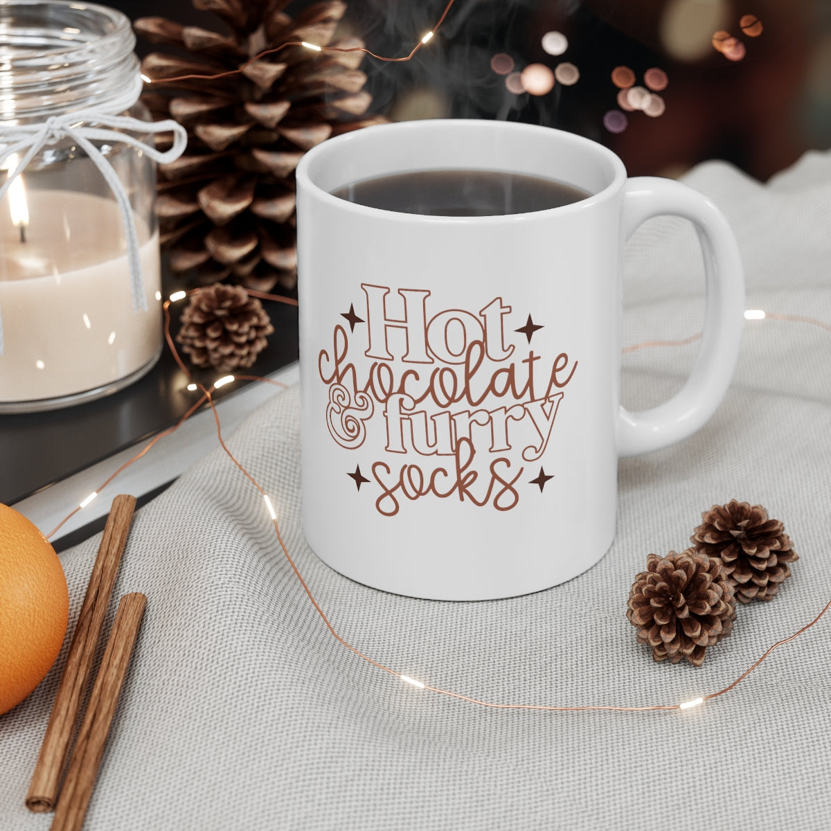 Hot Chocolate and Furry Socks Coffee Mug Mug 11oz