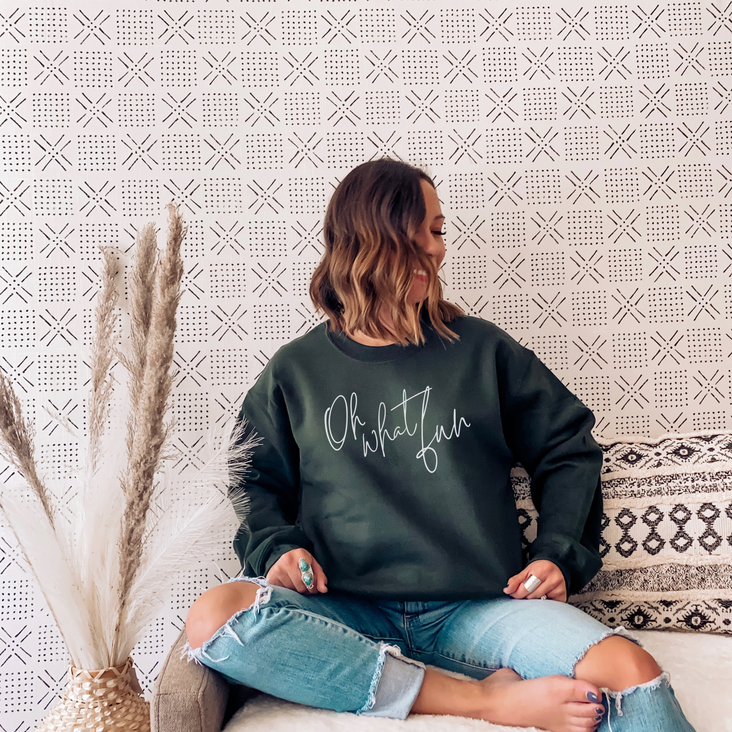 Oh What Fun Sweatshirt Sweatshirt S Forest Green