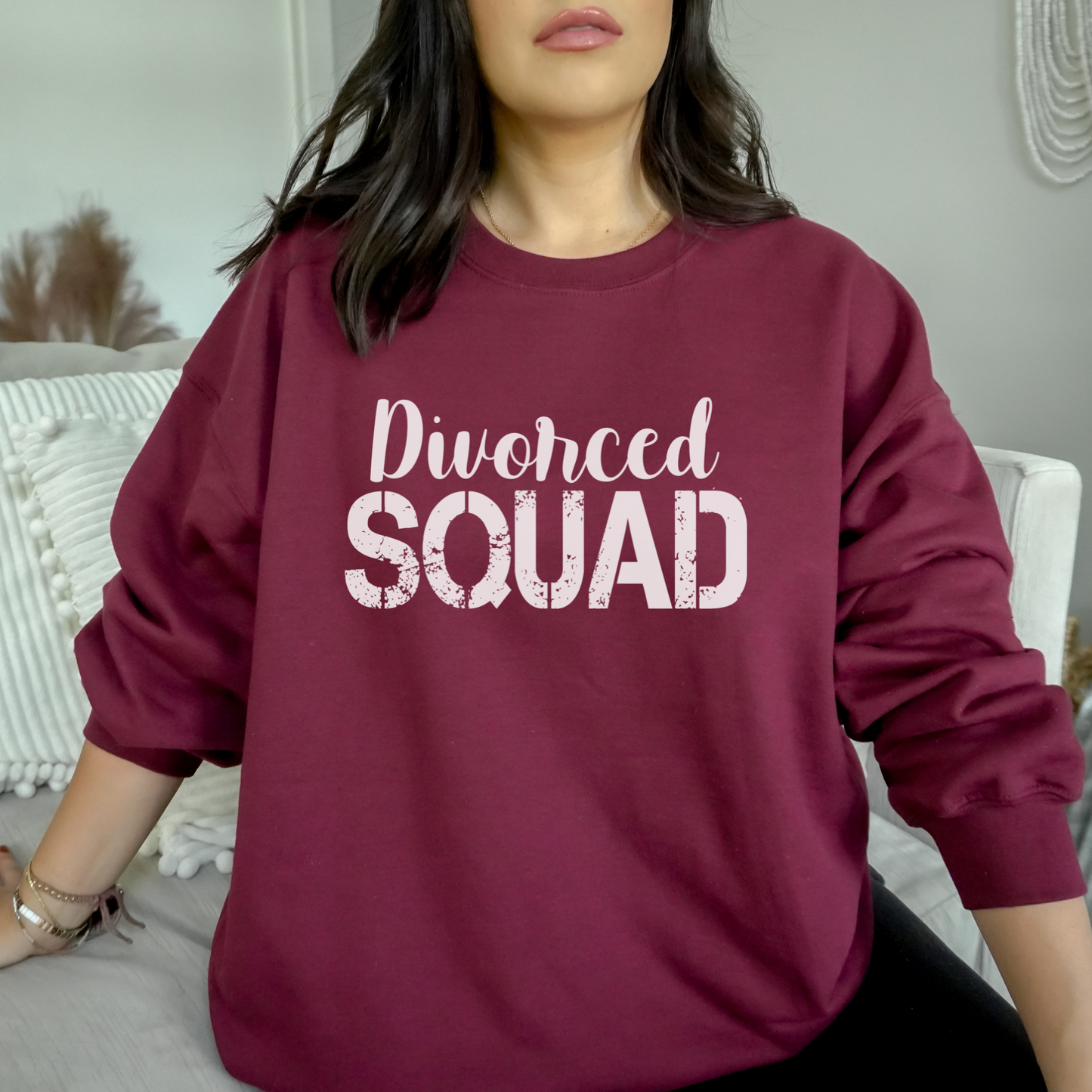 Divorced Squad Sweatshirt Sweatshirt S Maroon