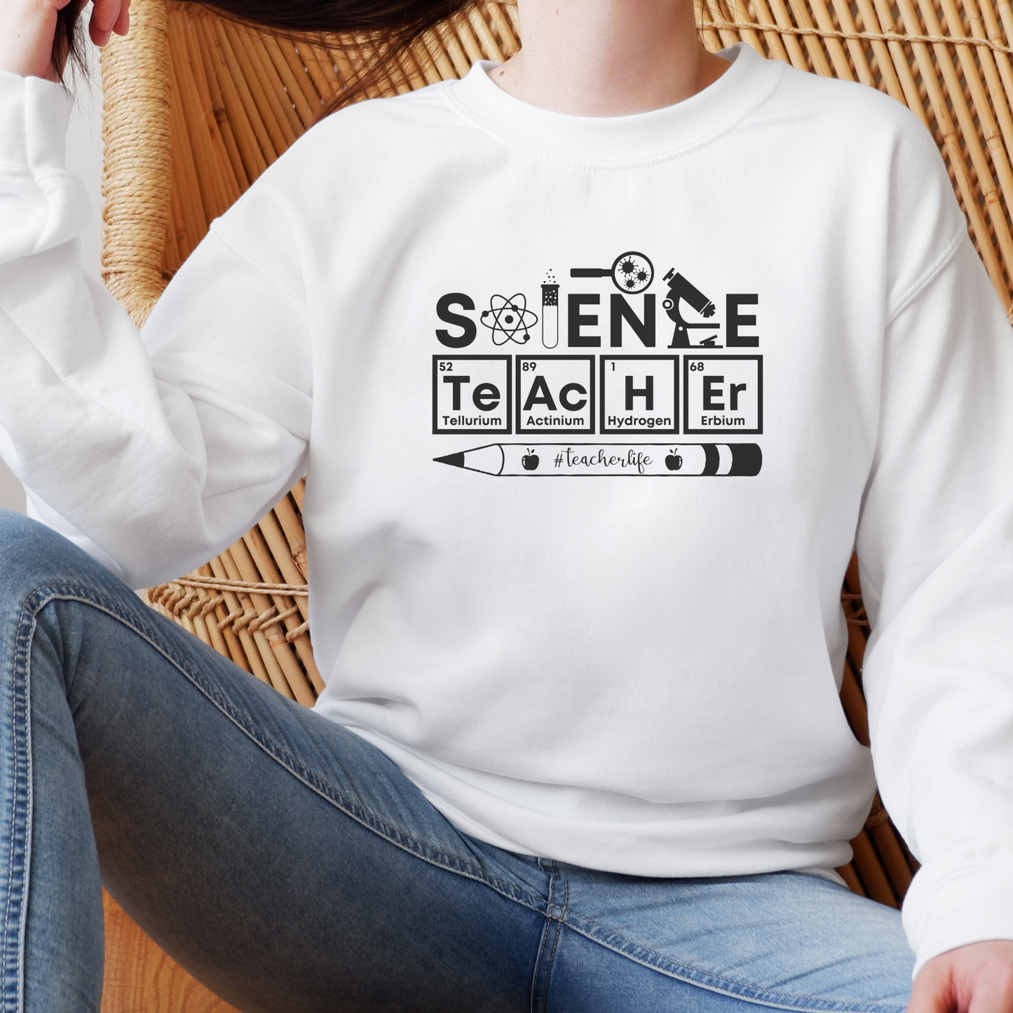 Science Teacher Sweatshirt Sweatshirt S White