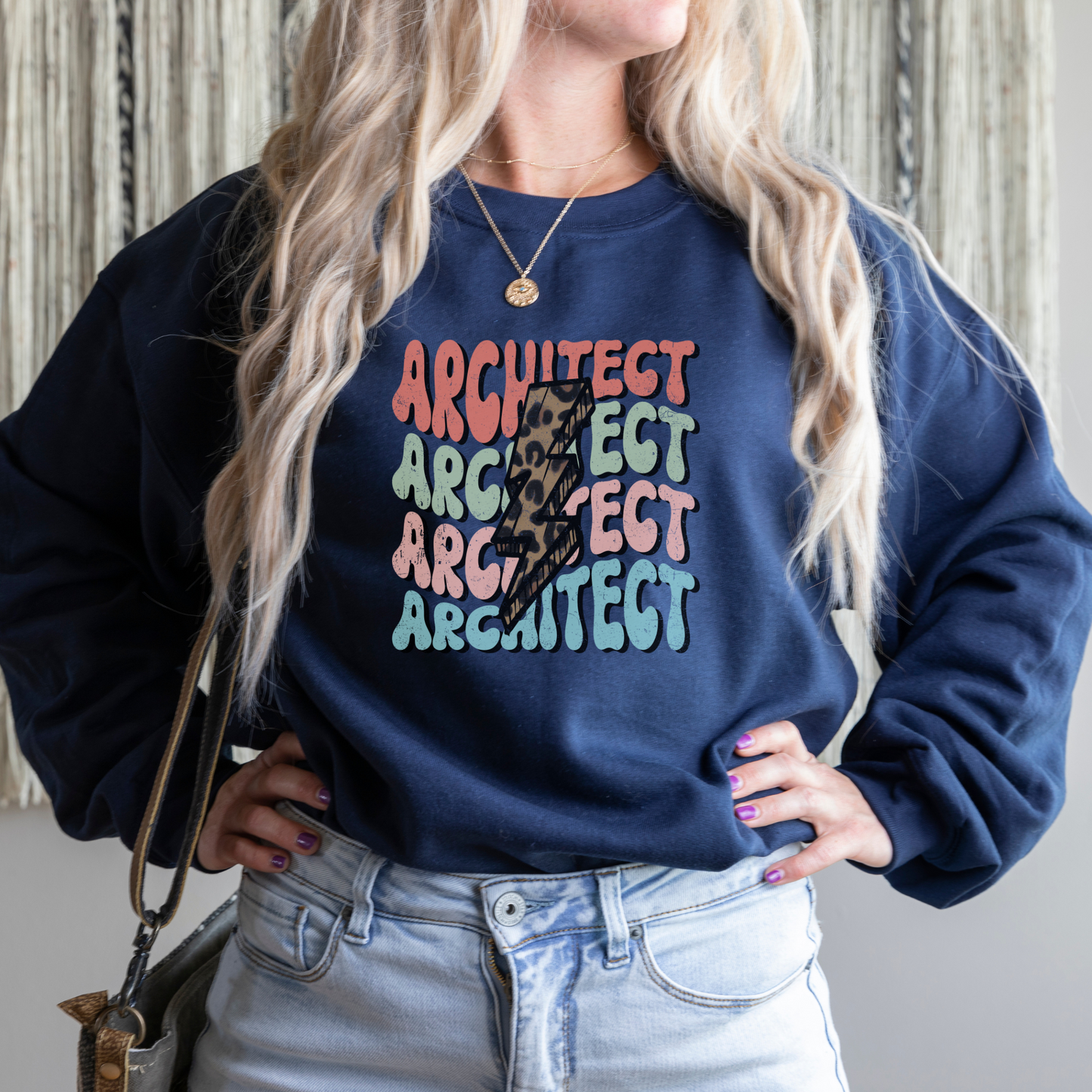 Retro Architect Sweatshirt Sweatshirt S Navy
