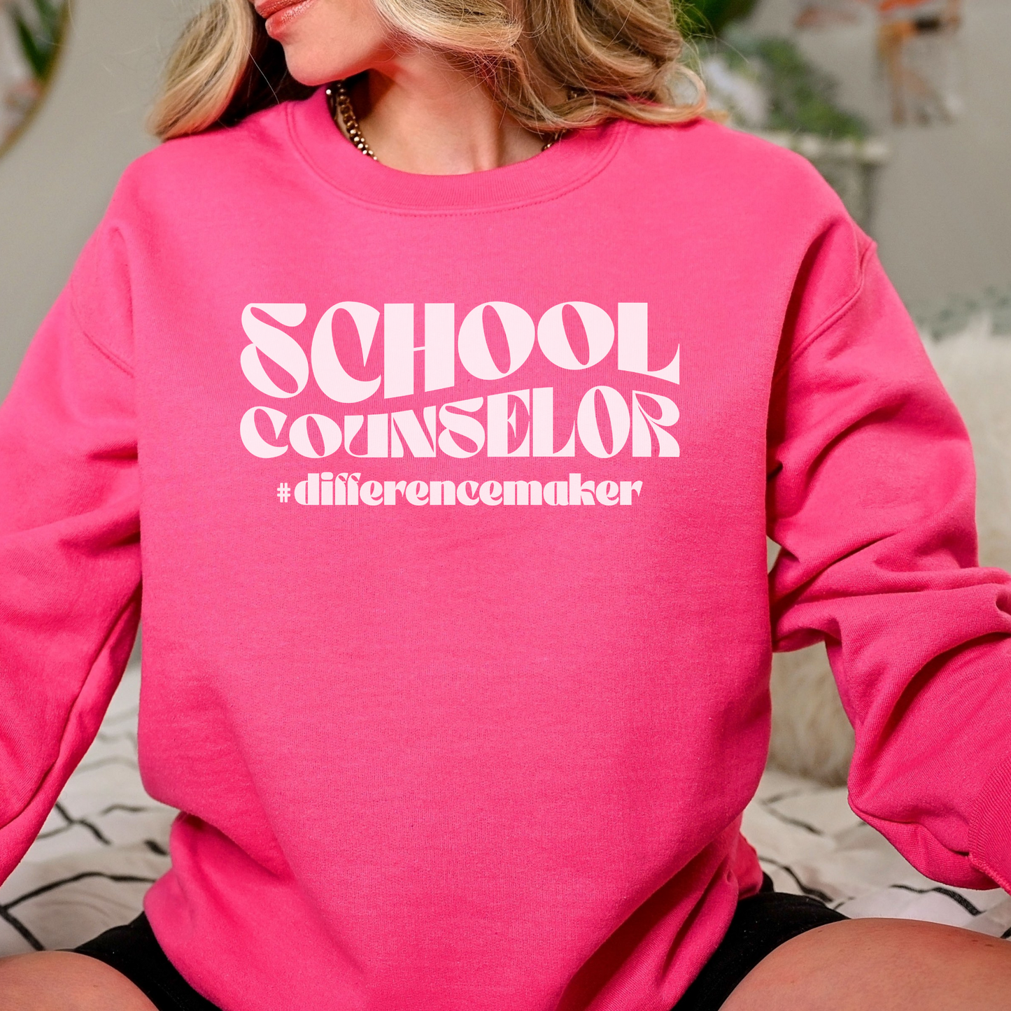 Difference Maker School Counselor Sweatshirt Sweatshirt S Heliconia