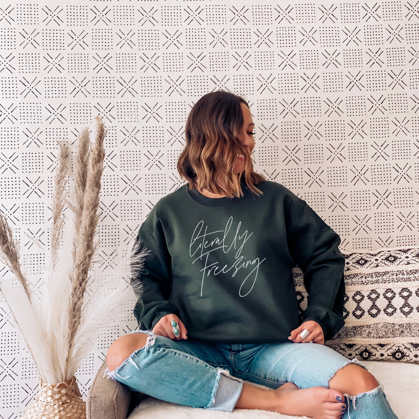 Literally Freezing Sweatshirt Sweatshirt S Forest Green