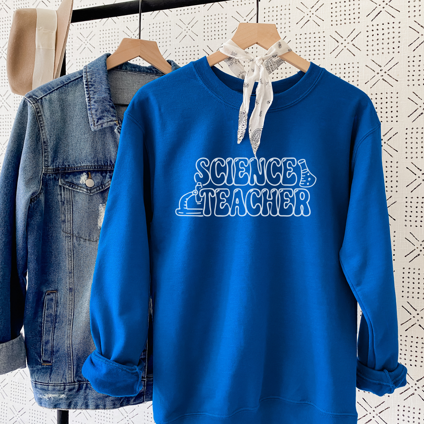 Retro Science Teacher Sweatshirt Sweatshirt S Royal
