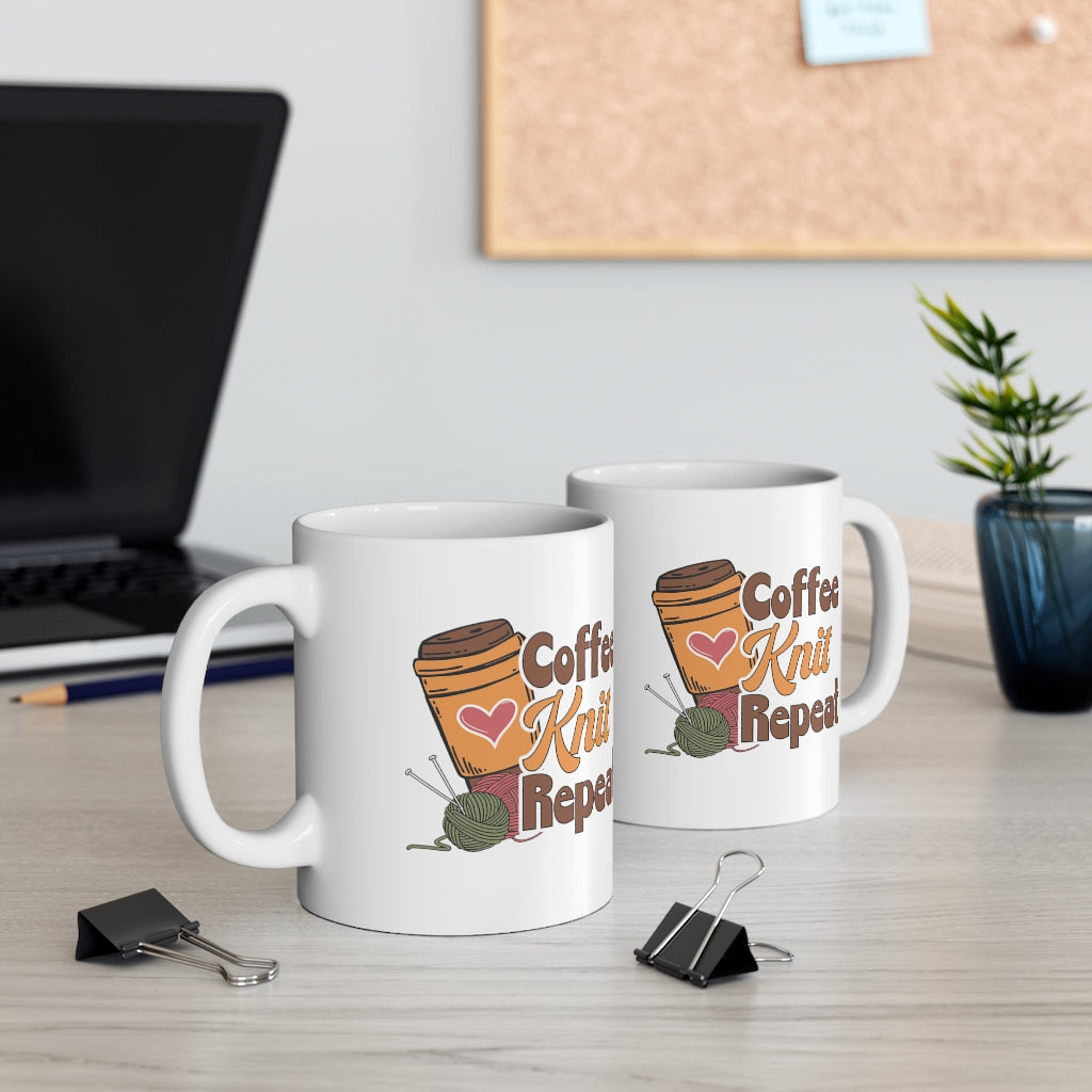 Coffee, Knit, Repeat Coffee Mug Mug