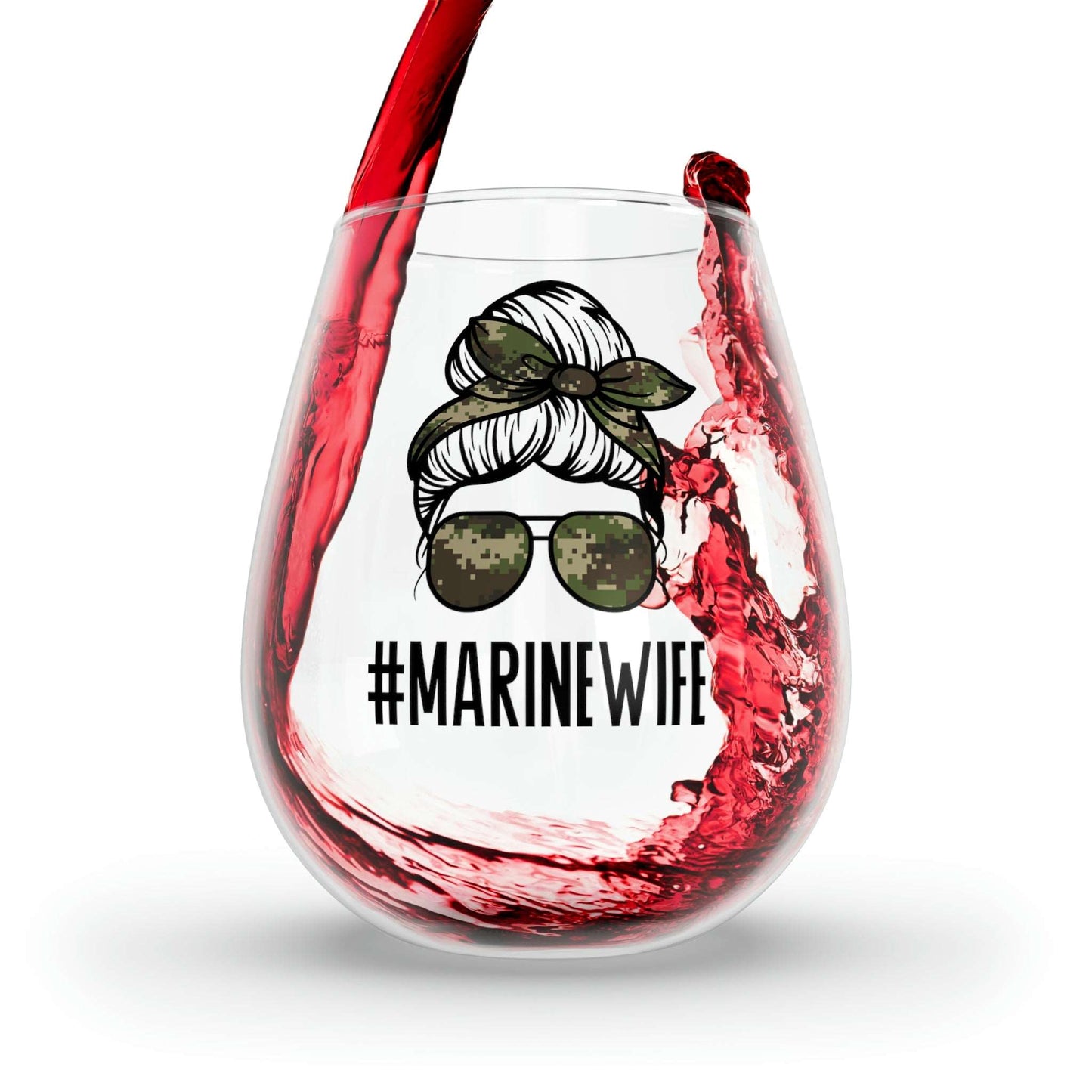 #MarineWife Wine Glass Mug 11.75oz  