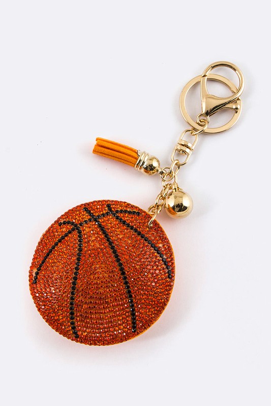 Crystal Basketball Keychain  Orange  