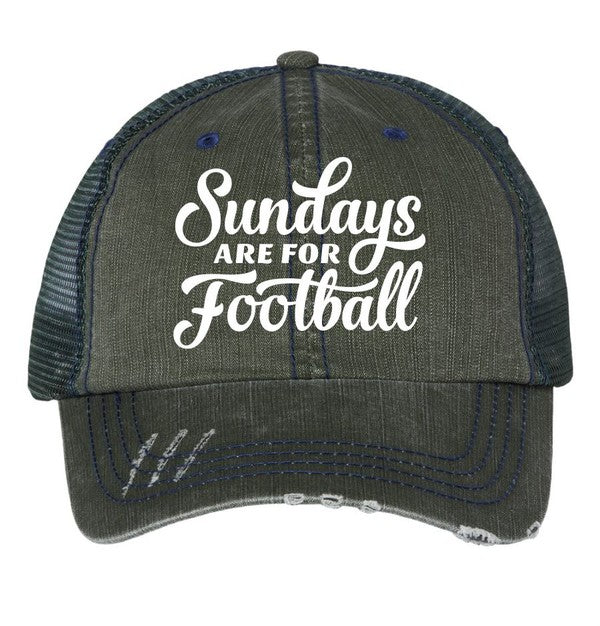 Sundays are for Football Embroidered Trucker Hat  Green OS 