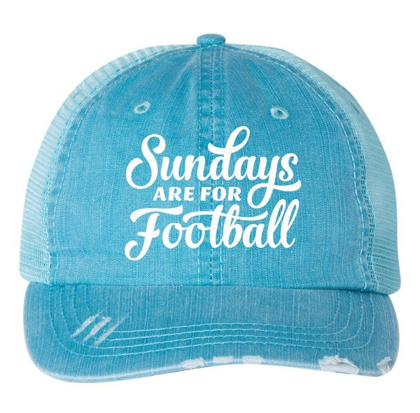 Sundays are for Football Embroidered Trucker Hat  Aqua OS 