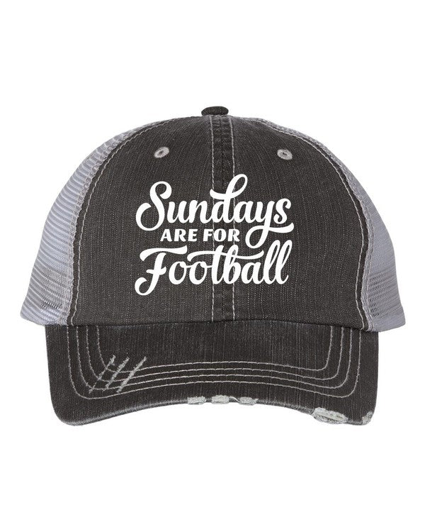 Sundays are for Football Embroidered Trucker Hat  Grey Mesh Trucker OS 