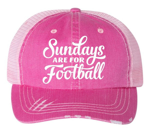 Sundays are for Football Embroidered Trucker Hat  PInk OS 