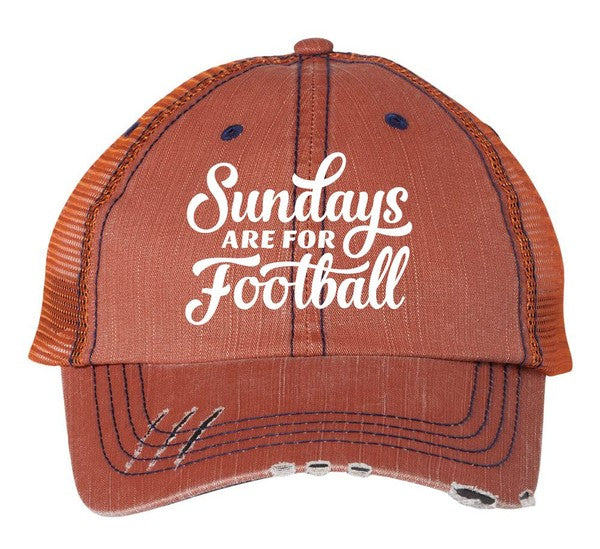 Sundays are for Football Embroidered Trucker Hat  Orange OS 