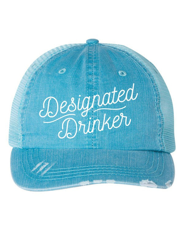 Designated Drinker Embroidered Hat  Aqua OS 