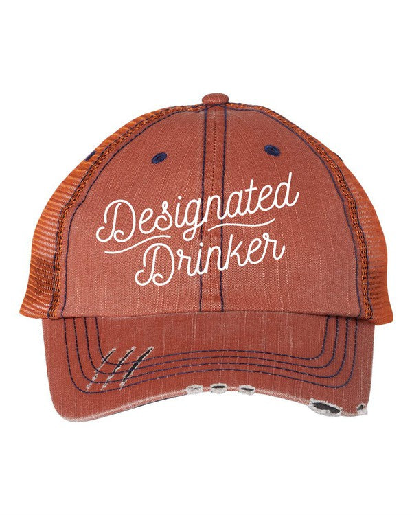 Designated Drinker Embroidered Hat  Orange OS 