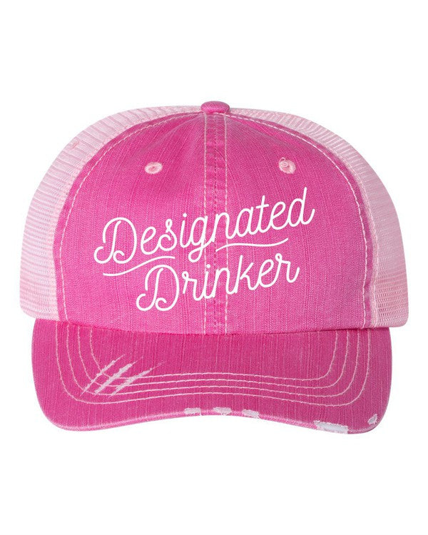 Designated Drinker Embroidered Hat  PInk OS 