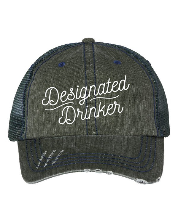 Designated Drinker Embroidered Hat  Green Mesh OS 