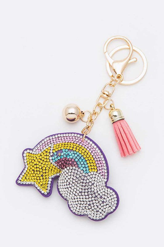 Rainbow Dream Crystal Keychain  Multicolor  