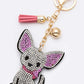 Aye Chihuahua Rhinestone Key Chain  Clear O/S 