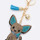 Aye Chihuahua Rhinestone Key Chain  Topaz O/S 