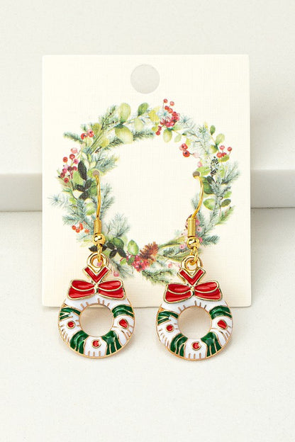 Christmas Wreath Earrings  Multi one size 