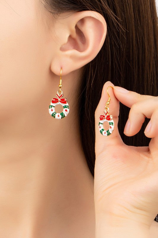 Christmas Wreath Earrings    