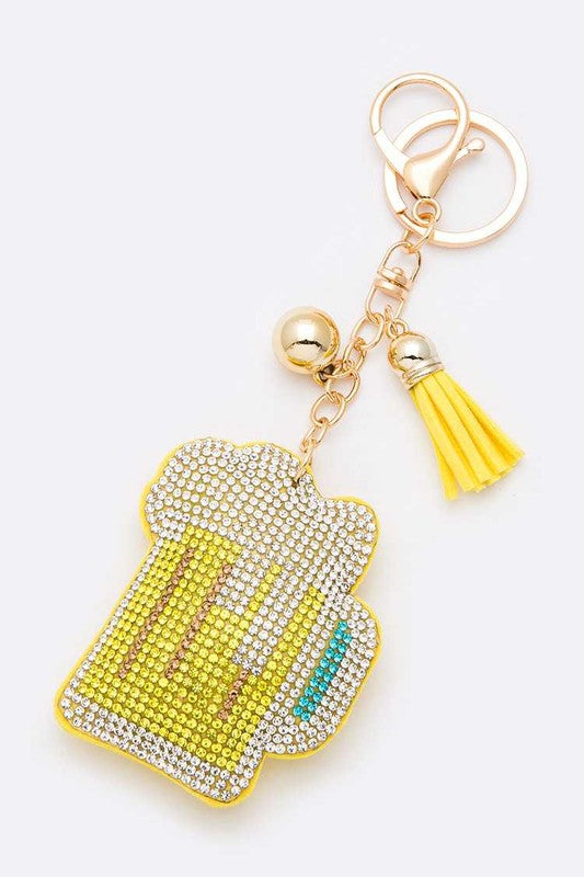 Brew Bling Pillow Keychain  Yellow  