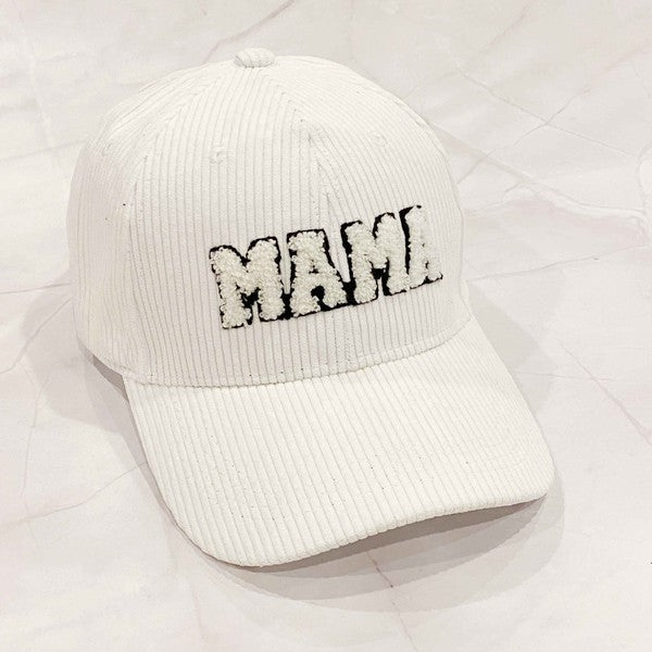 Corduroy Mama Ball Cap  White OS 