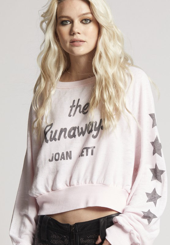 Joan Jett The Runaways Cropped Sweatshirt    