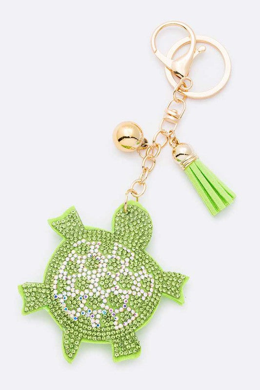 Crystal Cove Turtle Keychain  Light Green  