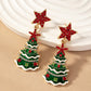 Very Merry Christmas Tree Drop Earrings    