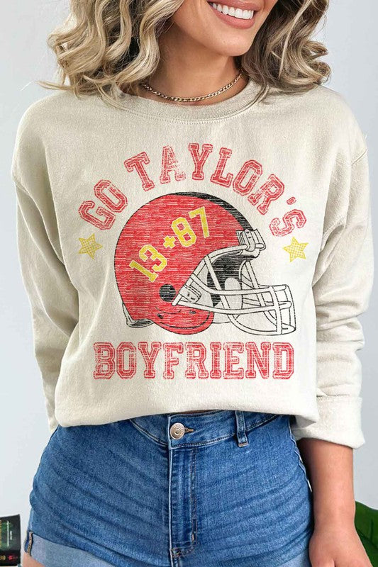 Go Taylor's Boyfriend Sweatshirt  Sand Small 